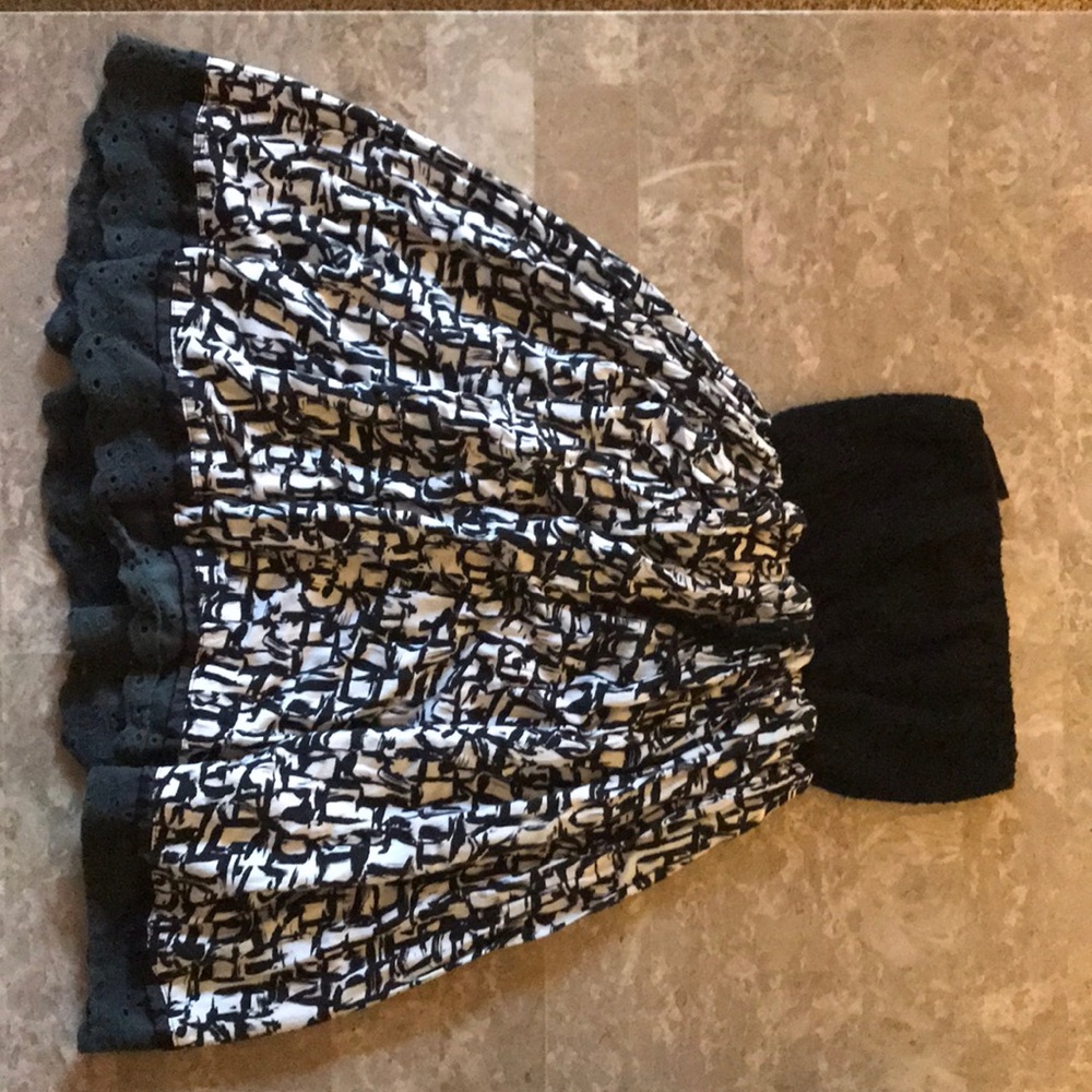 Strapless, Black and White Dress